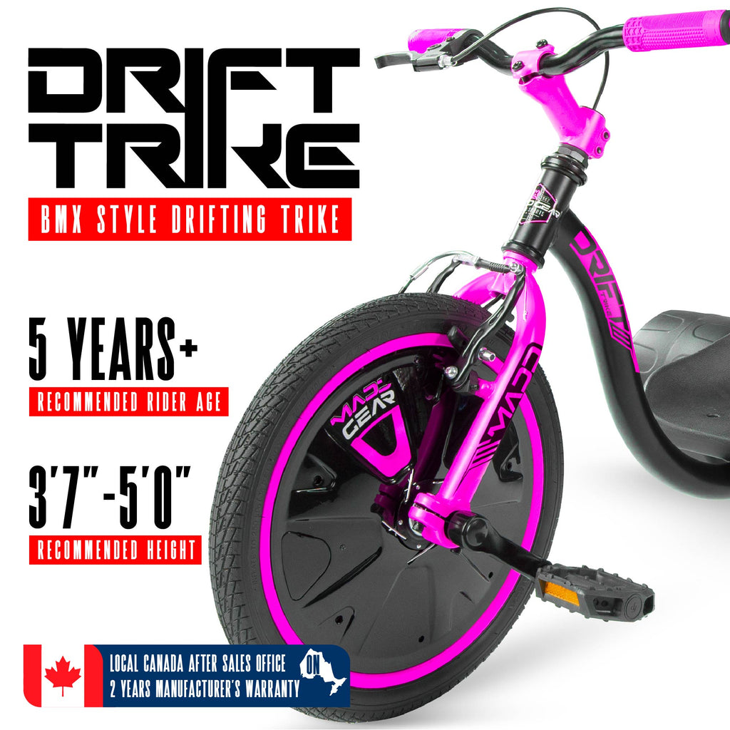 Madd Gear Drift Trike - PINK/BLACK, features overview