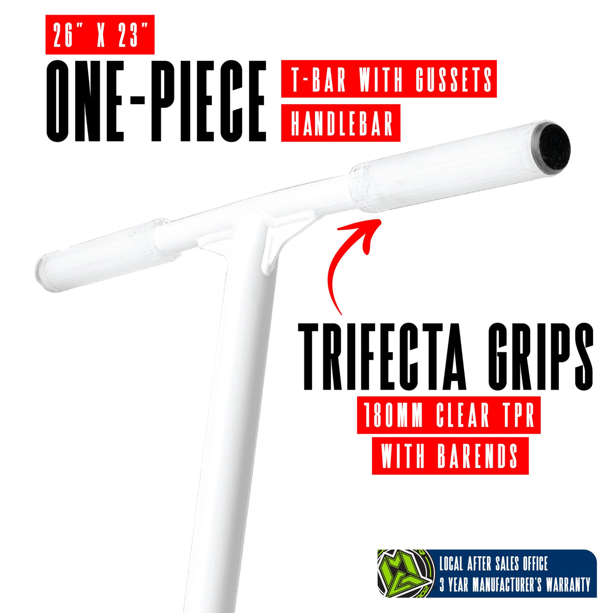 Madd Gear Viral Extreme Pro Stunt Scooter - BRIGHT WHITE, handlebar detail