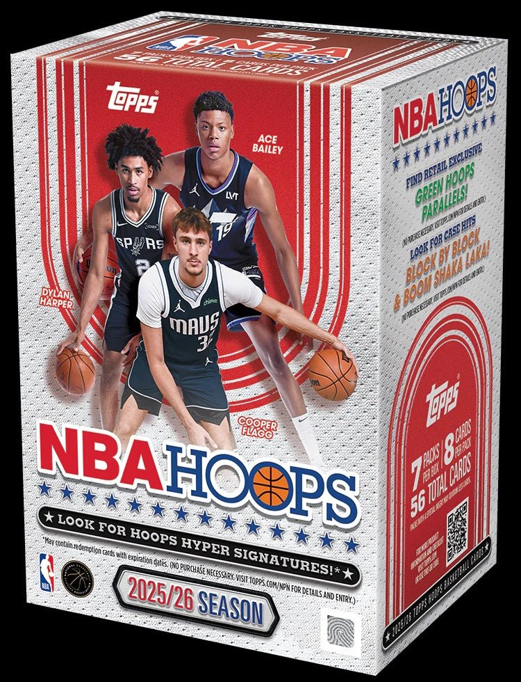 Topps 2025-26 NBA Hoops Basketball Value Box - Box, front view