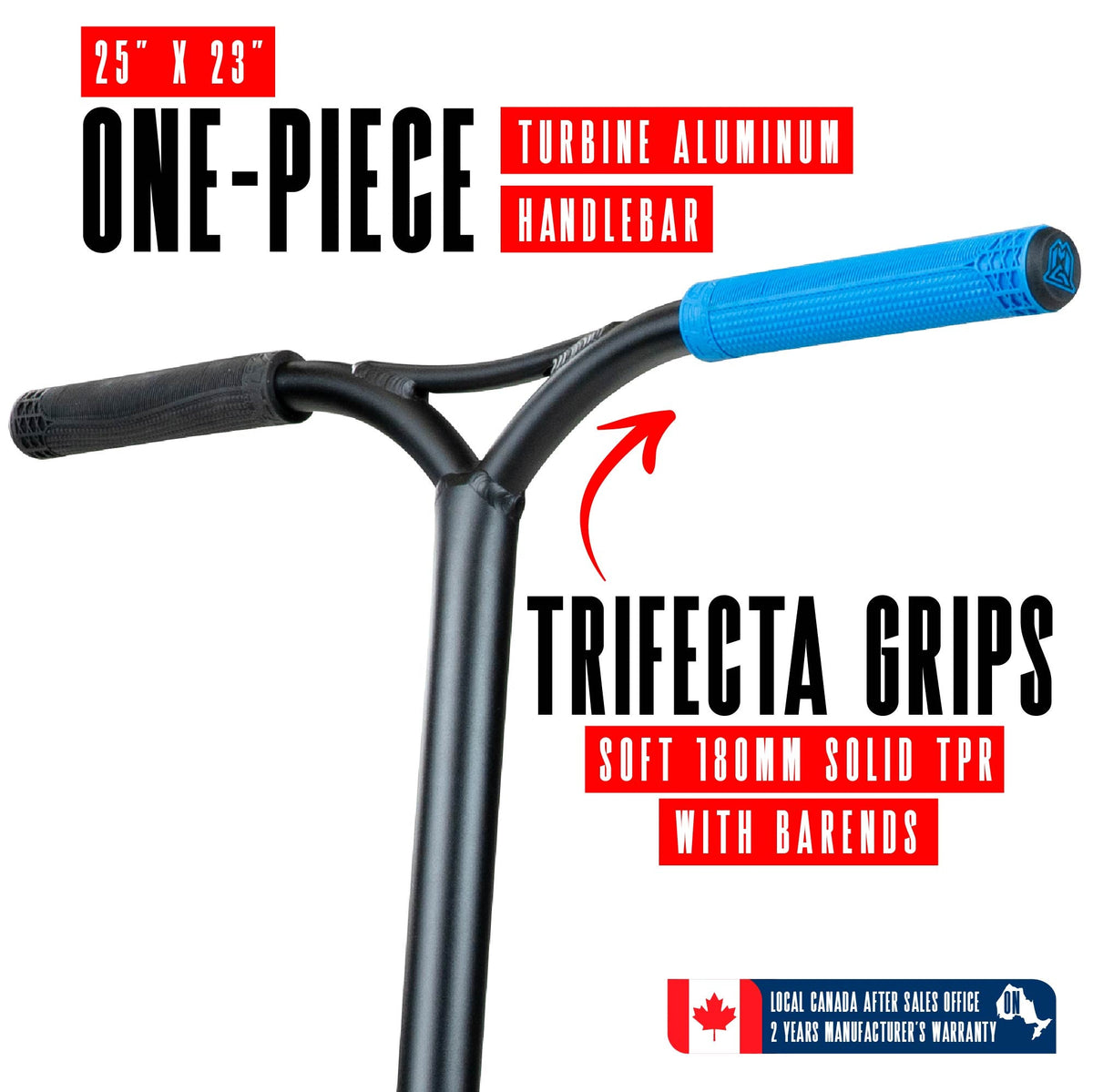 Madd Gear Origin 500 Pro Stunt Scooter - SILVER/BLUE, handlebar detail