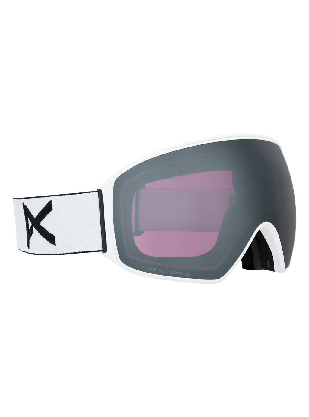 Anon M4 Goggles (Toric) + Bonus Lens + MFI Face Mask - White/Sunny Onyx, left angled view