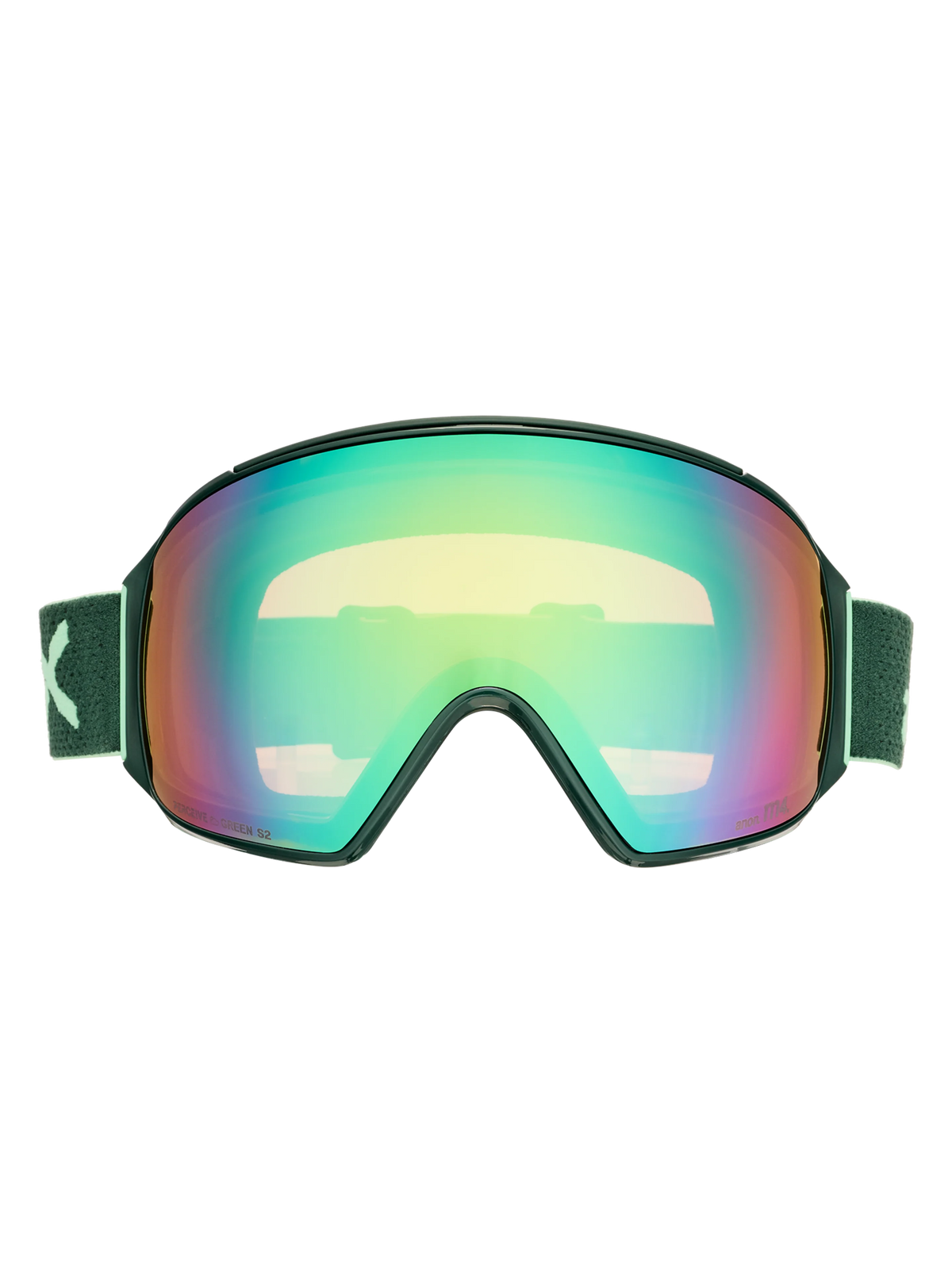 Anon M4 Goggles (Toric) + Bonus Lens + MFI Face Mask - Brunswick Green/Variable Green, front view