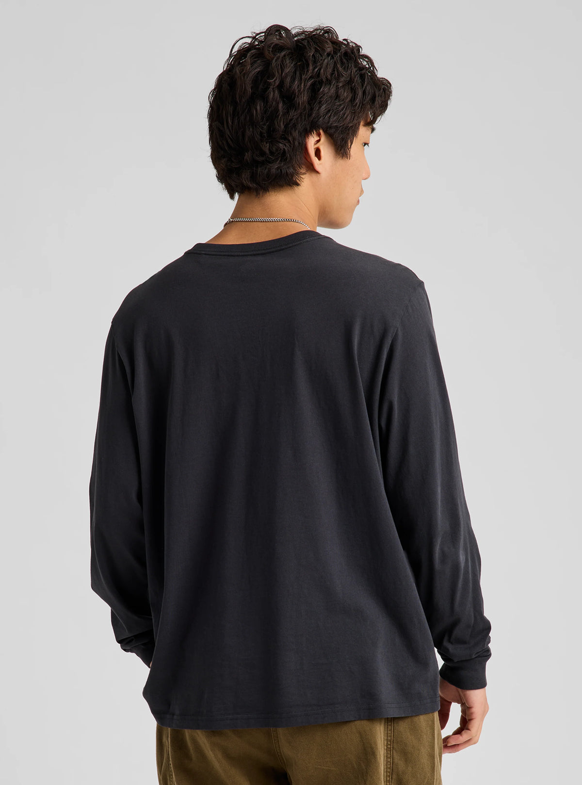 Burton Colfax Long Sleeve T-Shirt True Black - on model angle