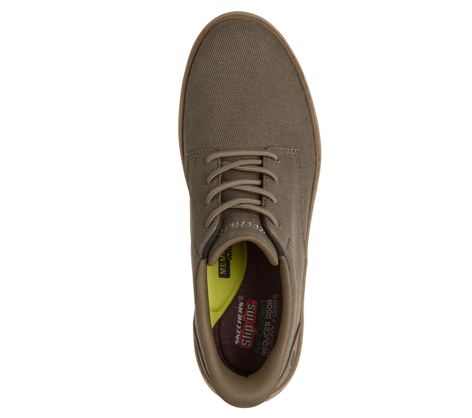 Skechers Slip-ins Hyland - Justino, Dark Taupe, top view showing insole