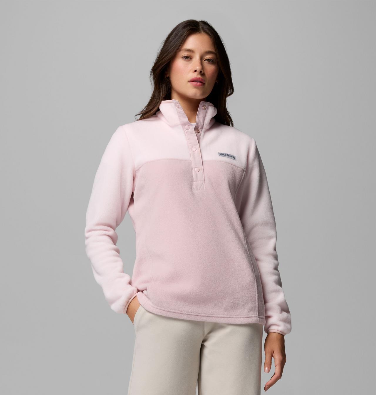 Benton Springs Half Snap Fleece II - Mineral Pink, front