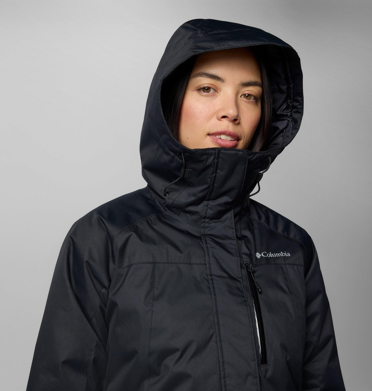Columbia Women's Snowy Summit Insulated Jacket - Black - hood detail