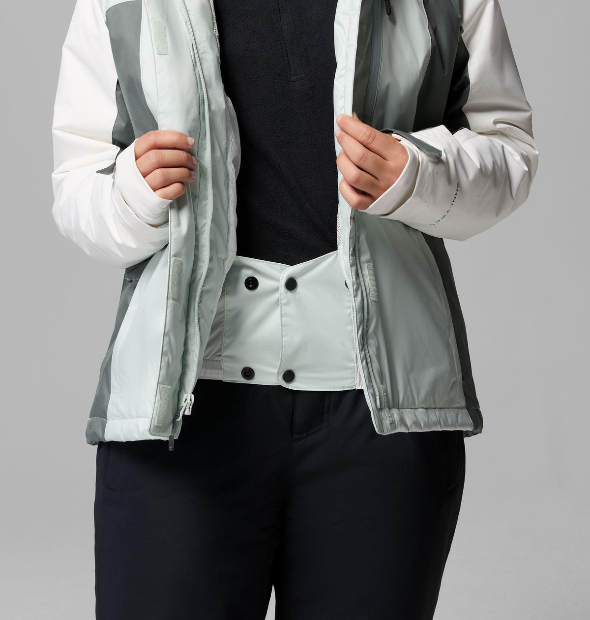 Columbia Women's Snowy Summit Insulated Jacket - Tea Light/Sedona - hood detail