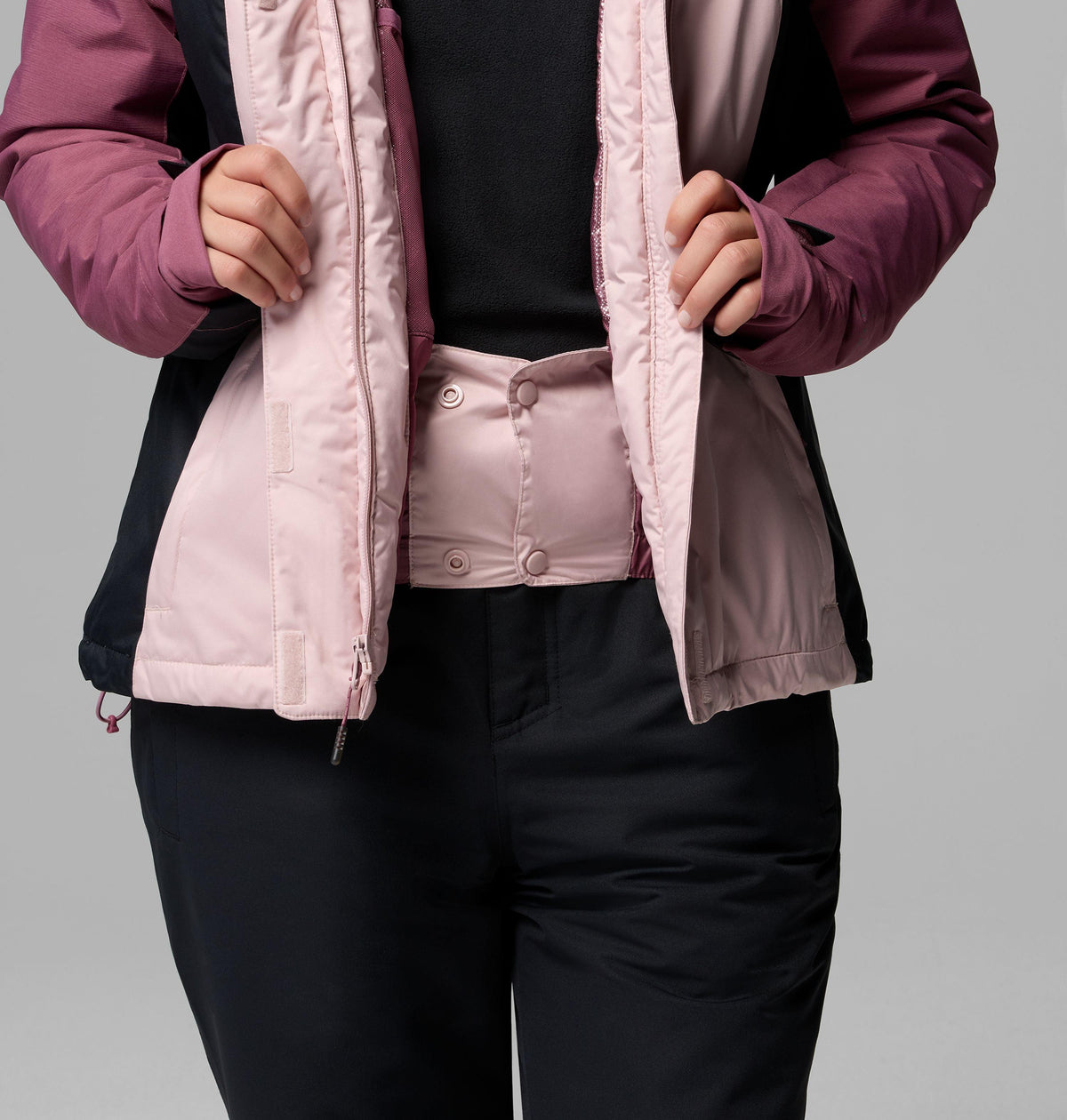 Columbia Women's Snowy Summit Insulated Jacket - Mineral Pink - hood detail