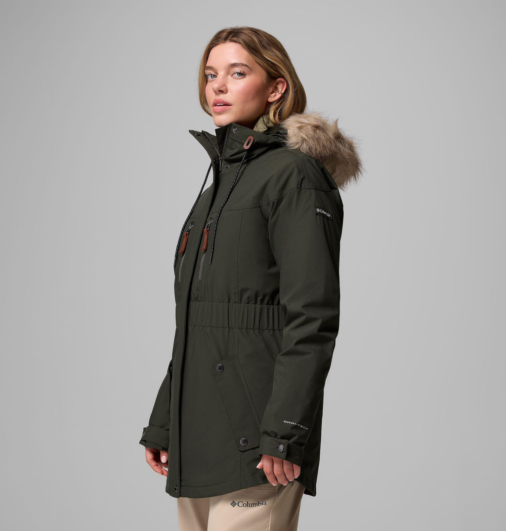 Columbia Women's Payton Pass II Interchange Jacket - Greenscape - shell open with liner