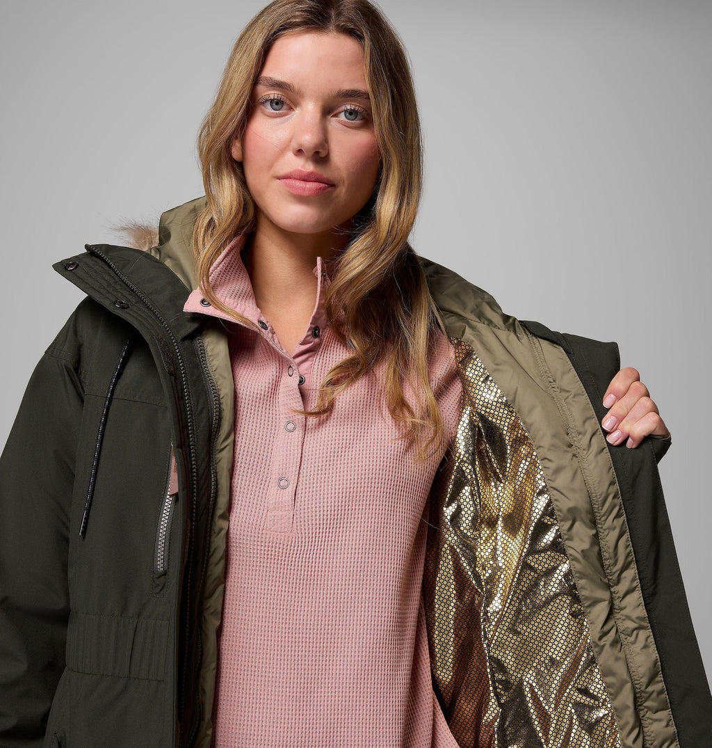 Columbia Women's Payton Pass II Interchange Jacket - Greenscape - hood detail