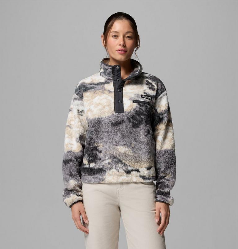 Columbia Women's Helvetia II Printed Cropped Half Snap Fleece Pullover