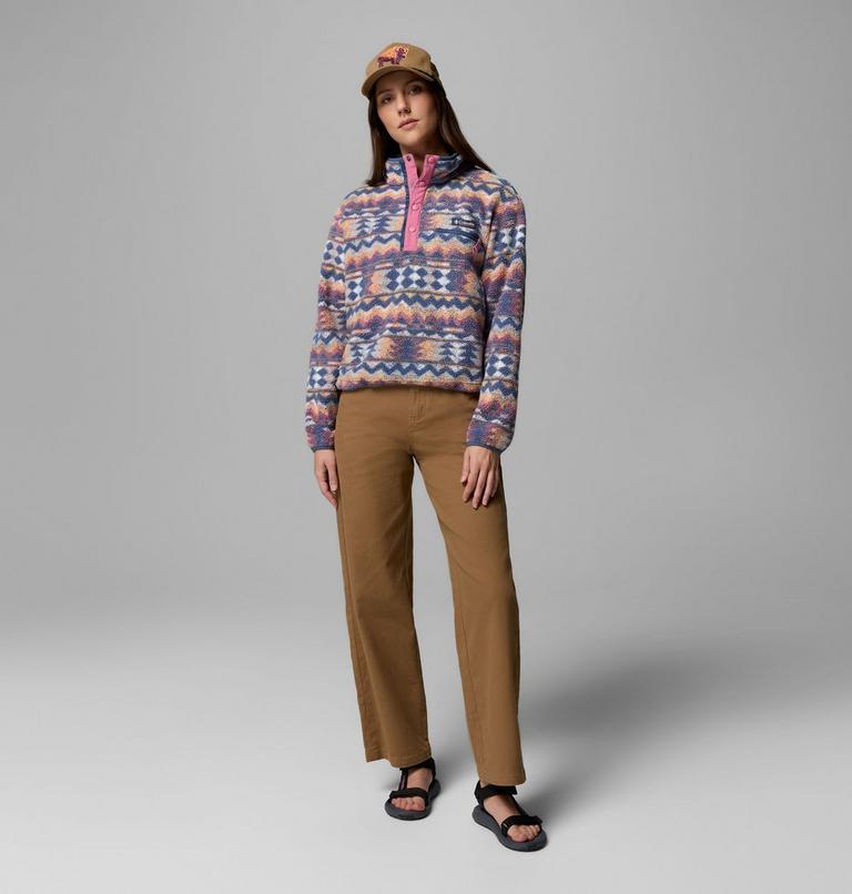 Columbia Women's Helvetia II Printed Cropped Half Snap Fleece Pullover