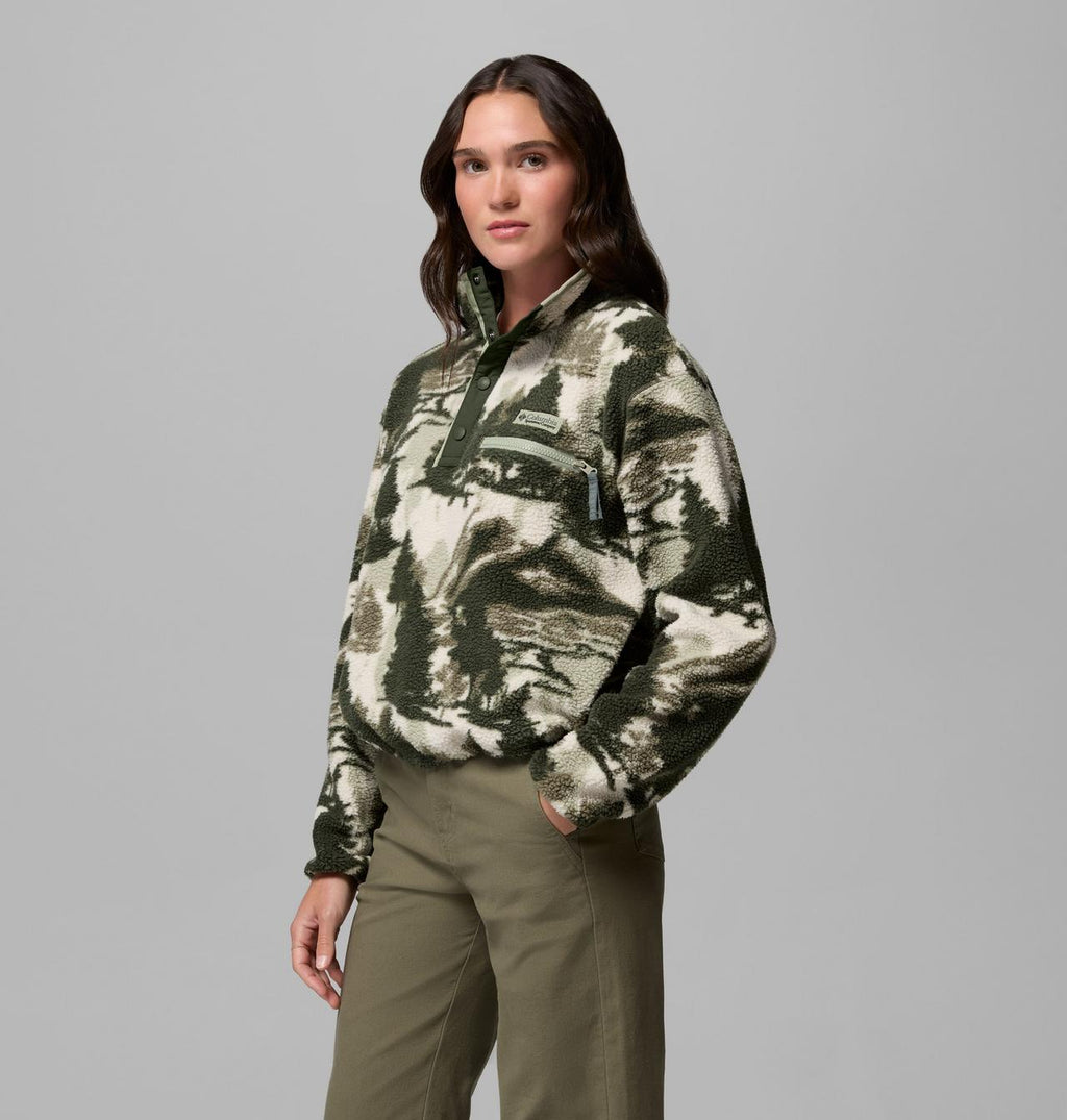 Helvetia II Printed Cropped Half Snap - Stone Green, alternate