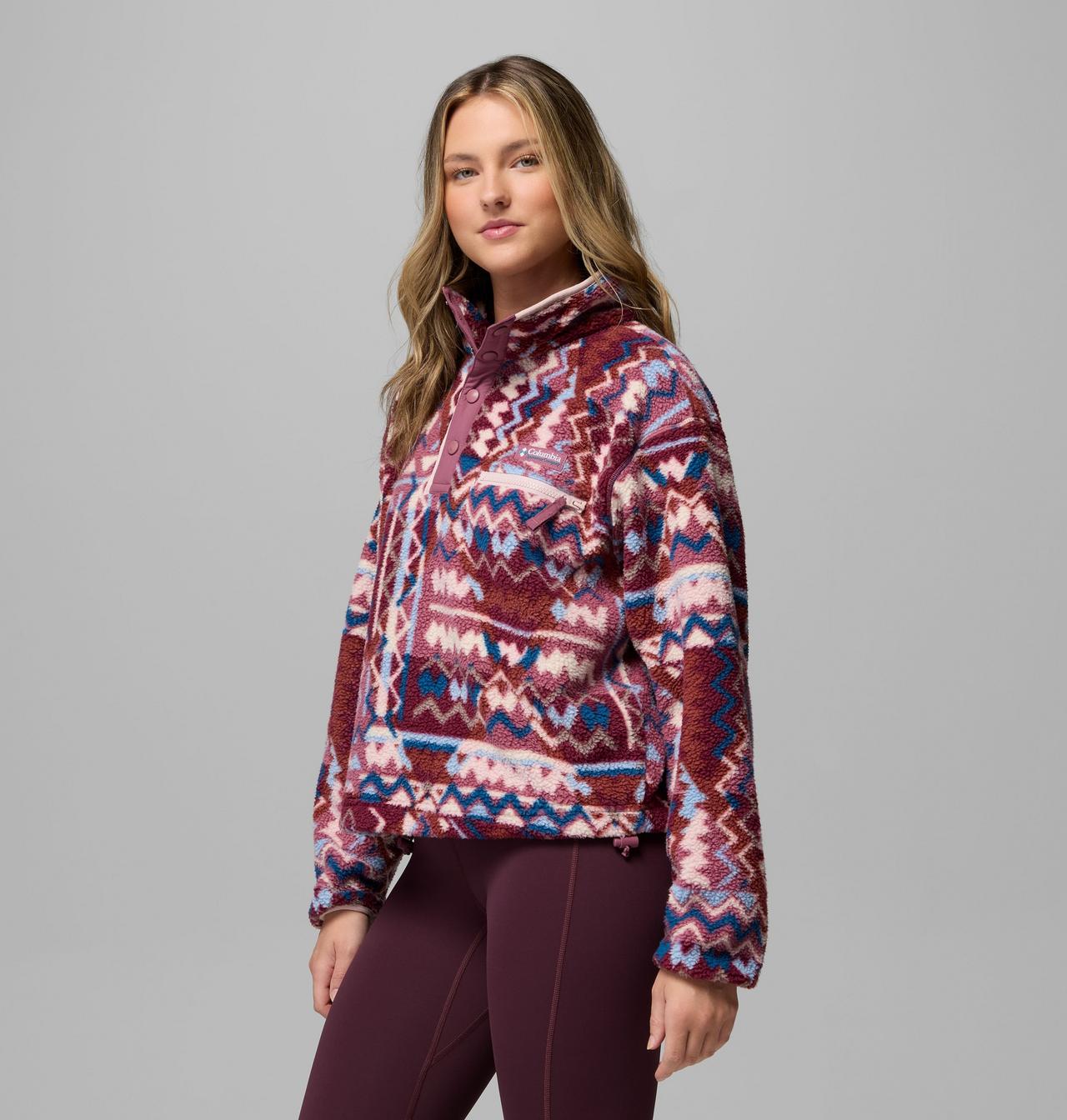 Helvetia II Printed Cropped Half Snap - Antique Mauve, alternate
