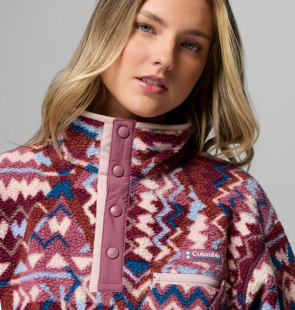 Helvetia II Printed Cropped Half Snap - Antique Mauve, detail
