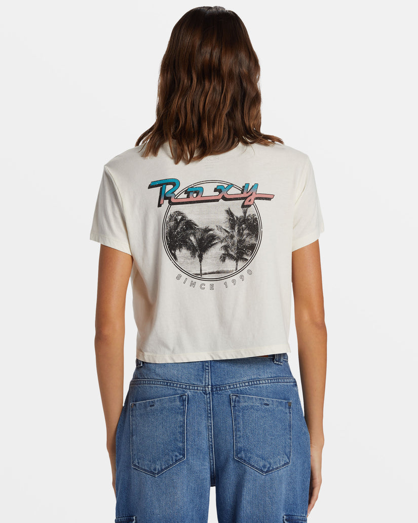 Roxy Women's Baja Cali Cropped Tee - Egret - detail