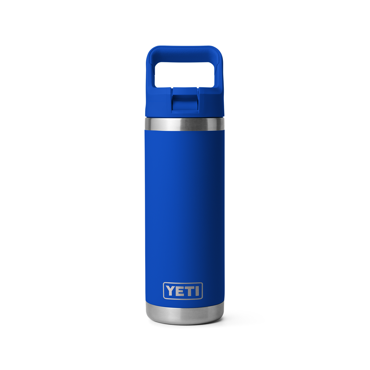 Yeti Rambler 18oz Bottle with Colour-Matched Straw Cap - Royal Blue, front view