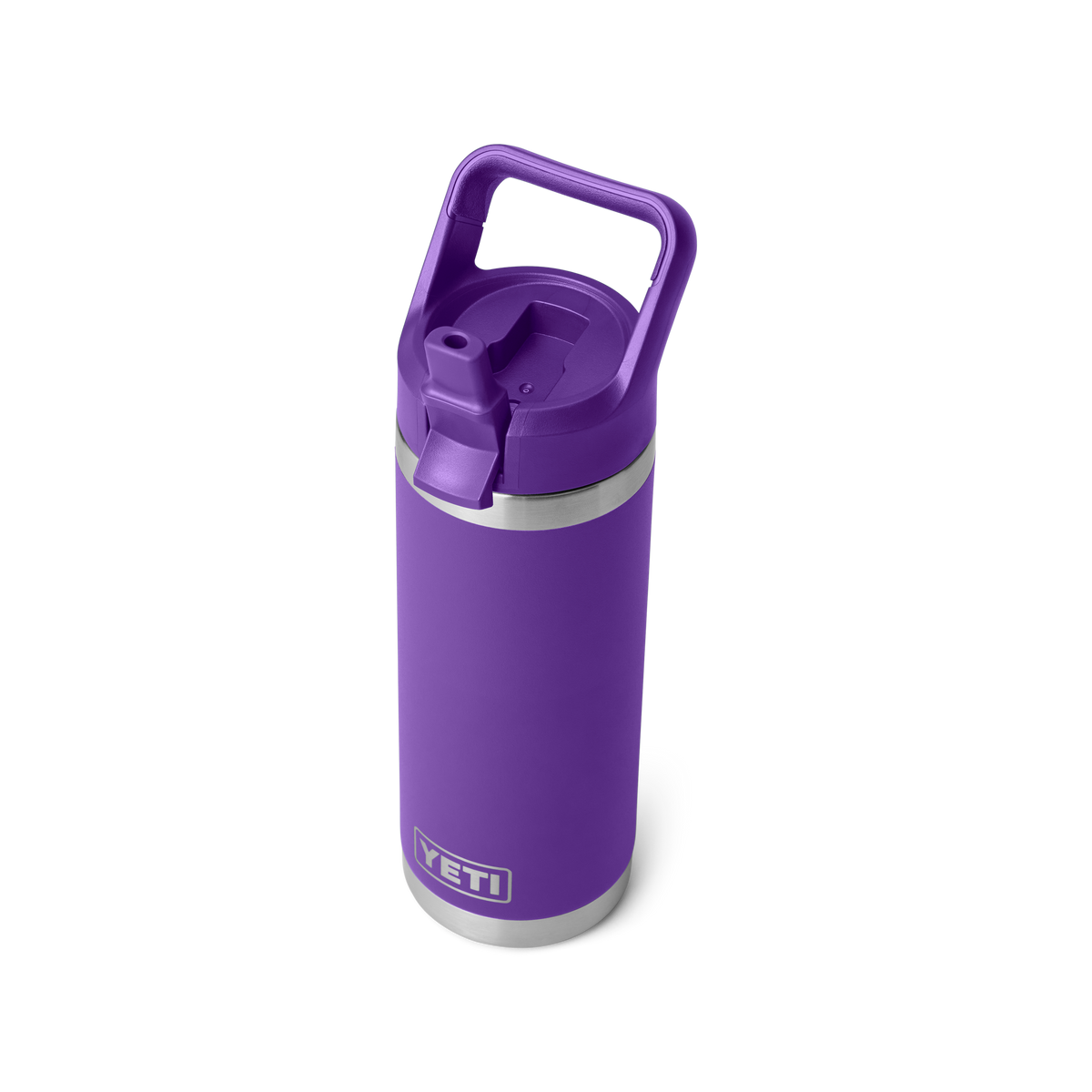 Yeti Rambler 18oz Bottle with Colour-Matched Straw Cap - Pace Purple - three-quarter view