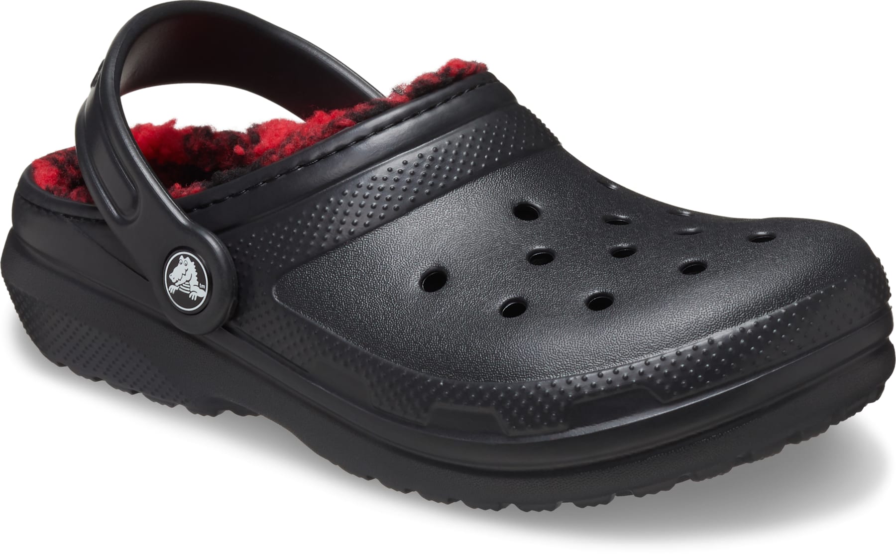 Crocs Kids' Classic Lined Buffalo Check Clog Black angle