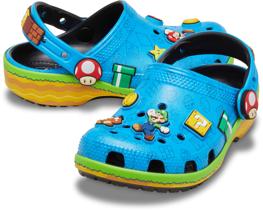 Crocs Youth Super Mario Core Classic Clog pair