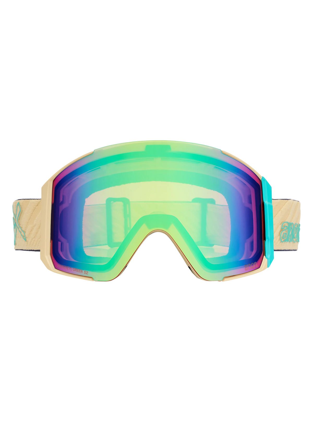 Anon Sync Goggles + Bonus Lens - Beechwood/Perceive Variable Green, front view