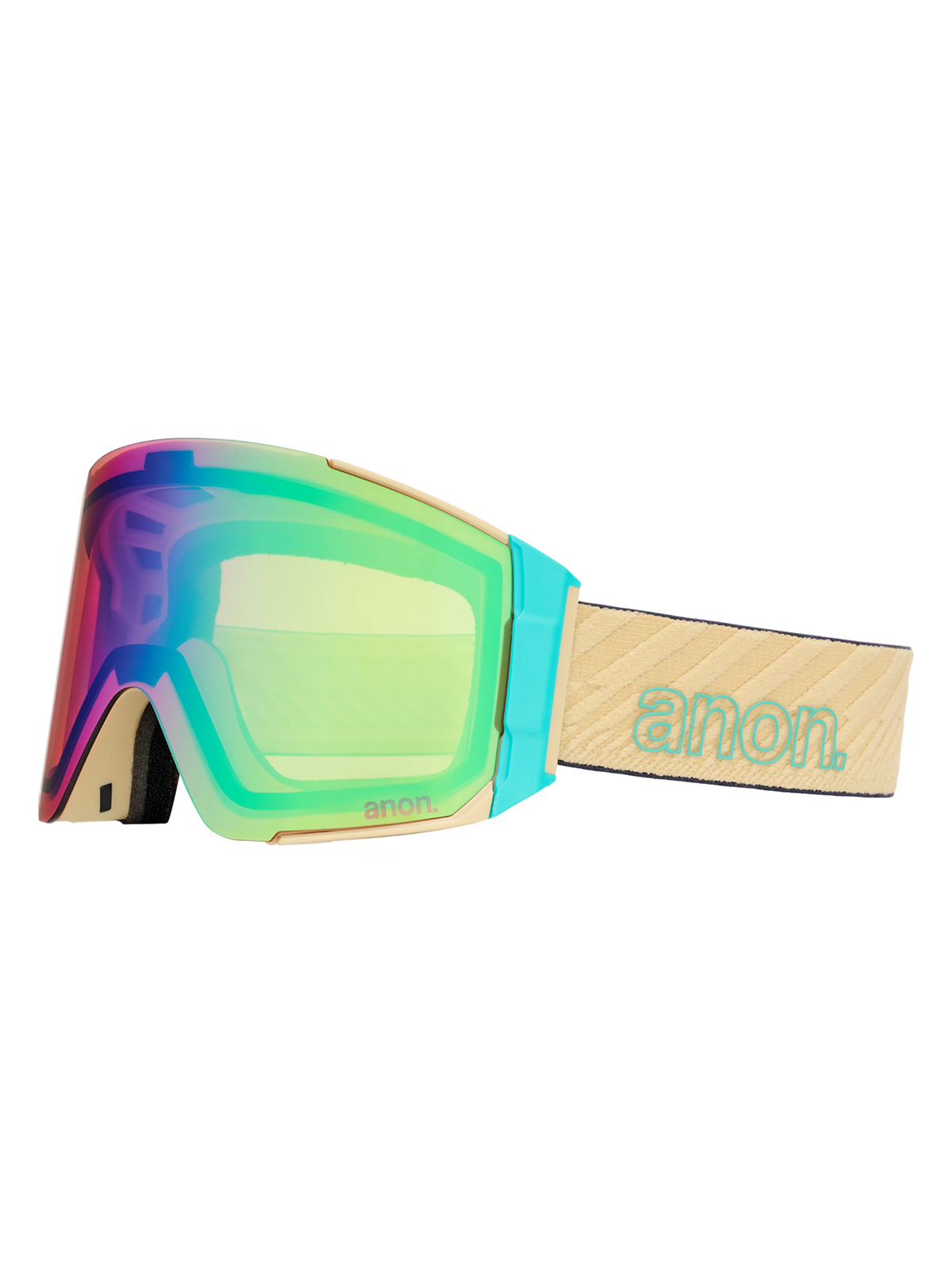 Anon Sync Goggles + Bonus Lens - Beechwood/Perceive Variable Green, right angled view
