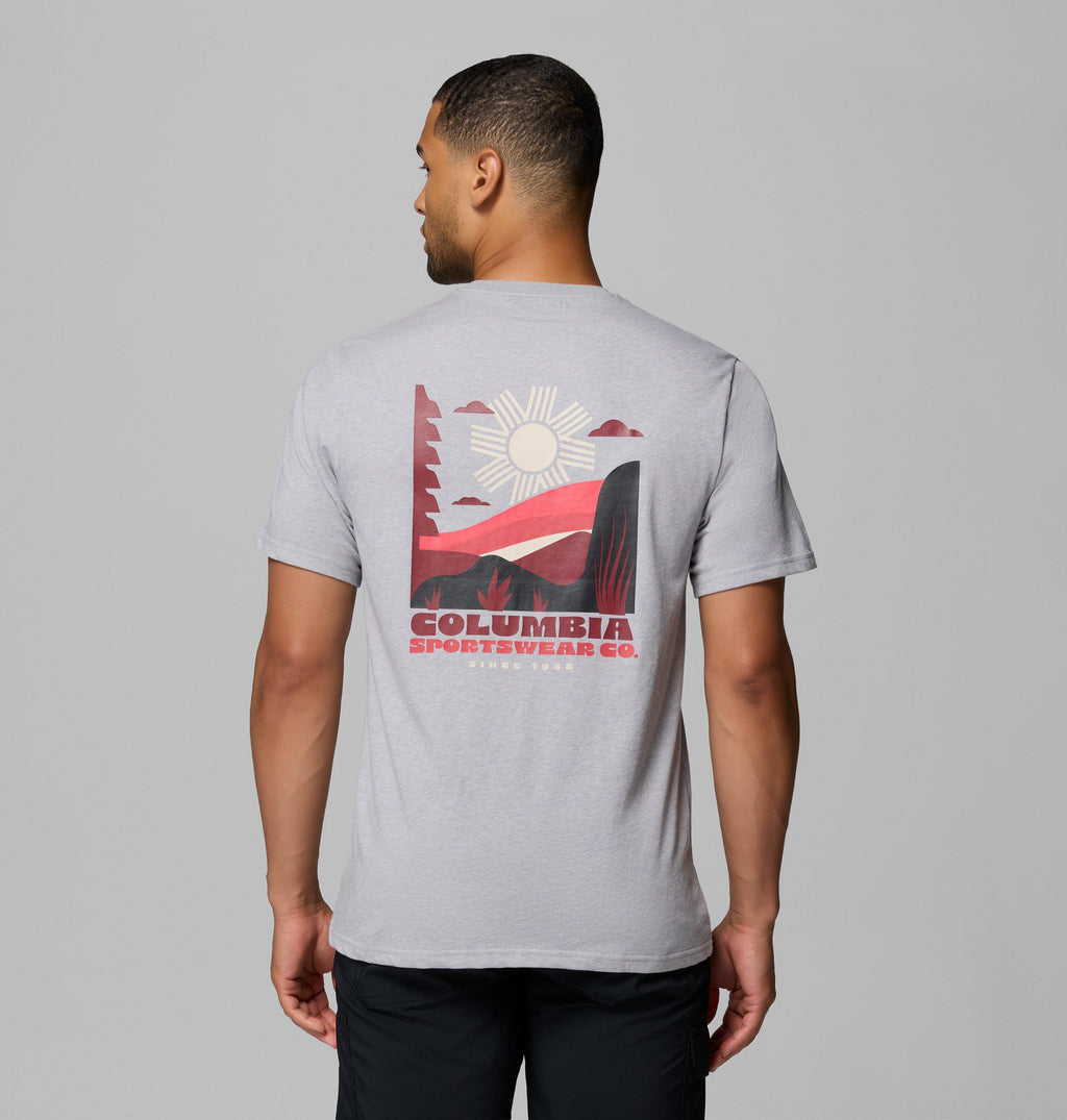 Columbia Shining Sandscape Graphic T-Shirt - Grey Heather - back graphic
