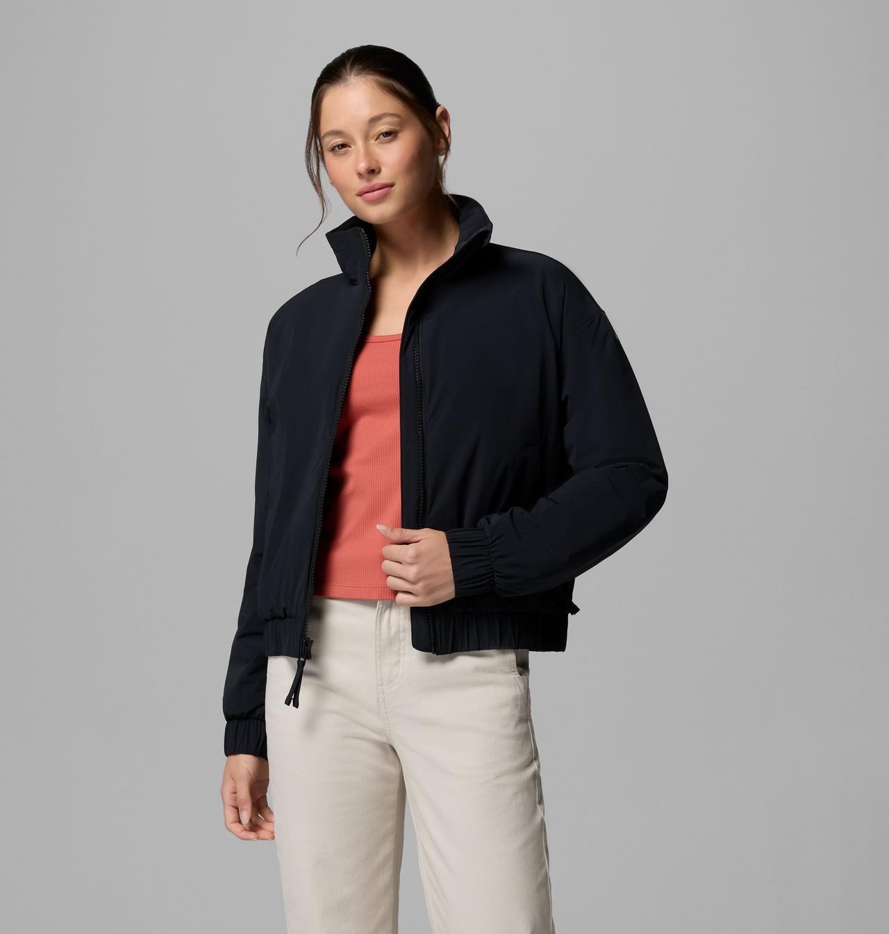 Columbia Women's AmazeStretch Insulated Bomber Jacket - Black, side