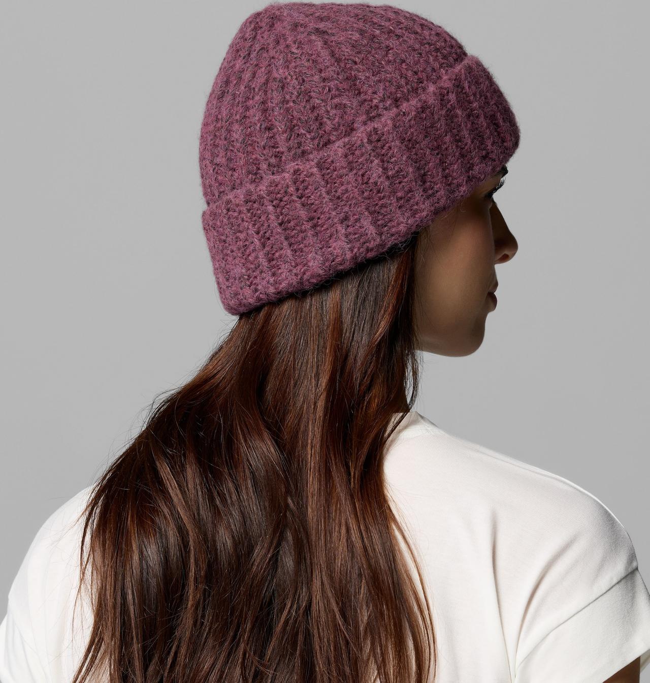 Columbia Women's Agate Pass II Beanie - Antique Mauve, back on model