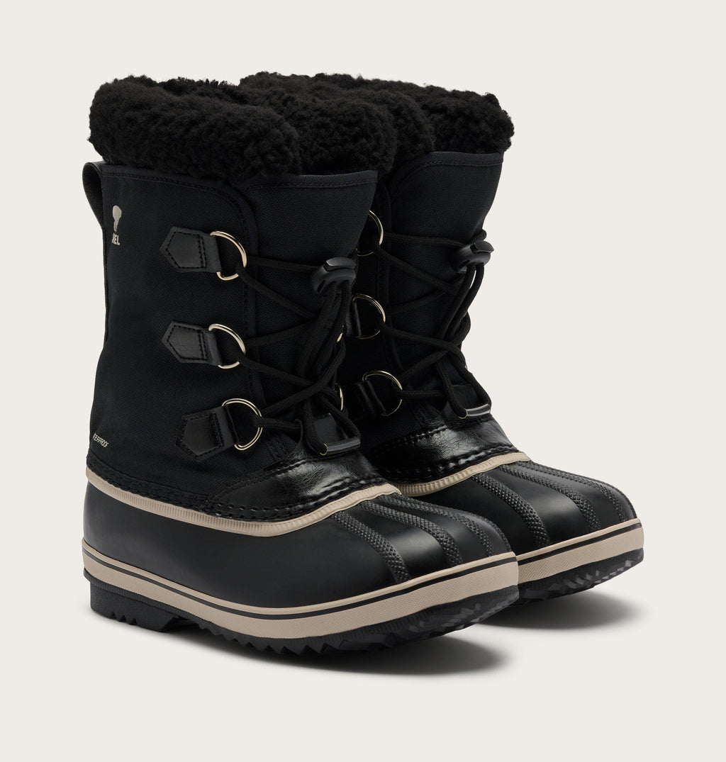 Sorel Yoot Pac Nylon Youth Boot in Black - pair three-quarter