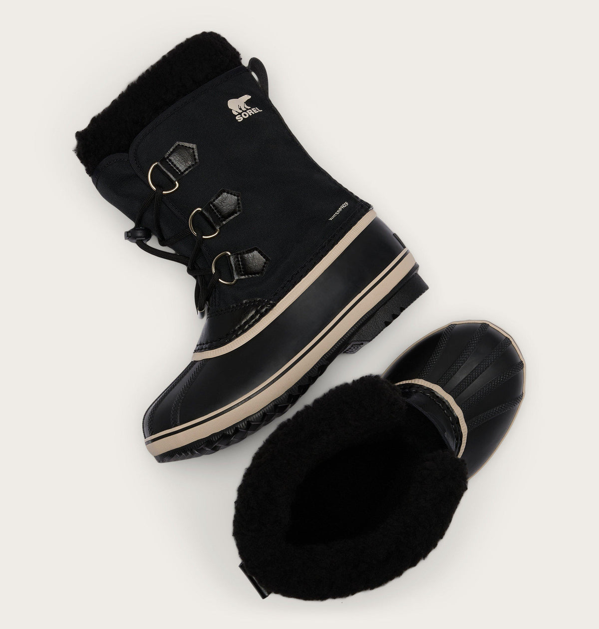 Sorel Yoot Pac Nylon Youth Boot in Black - top