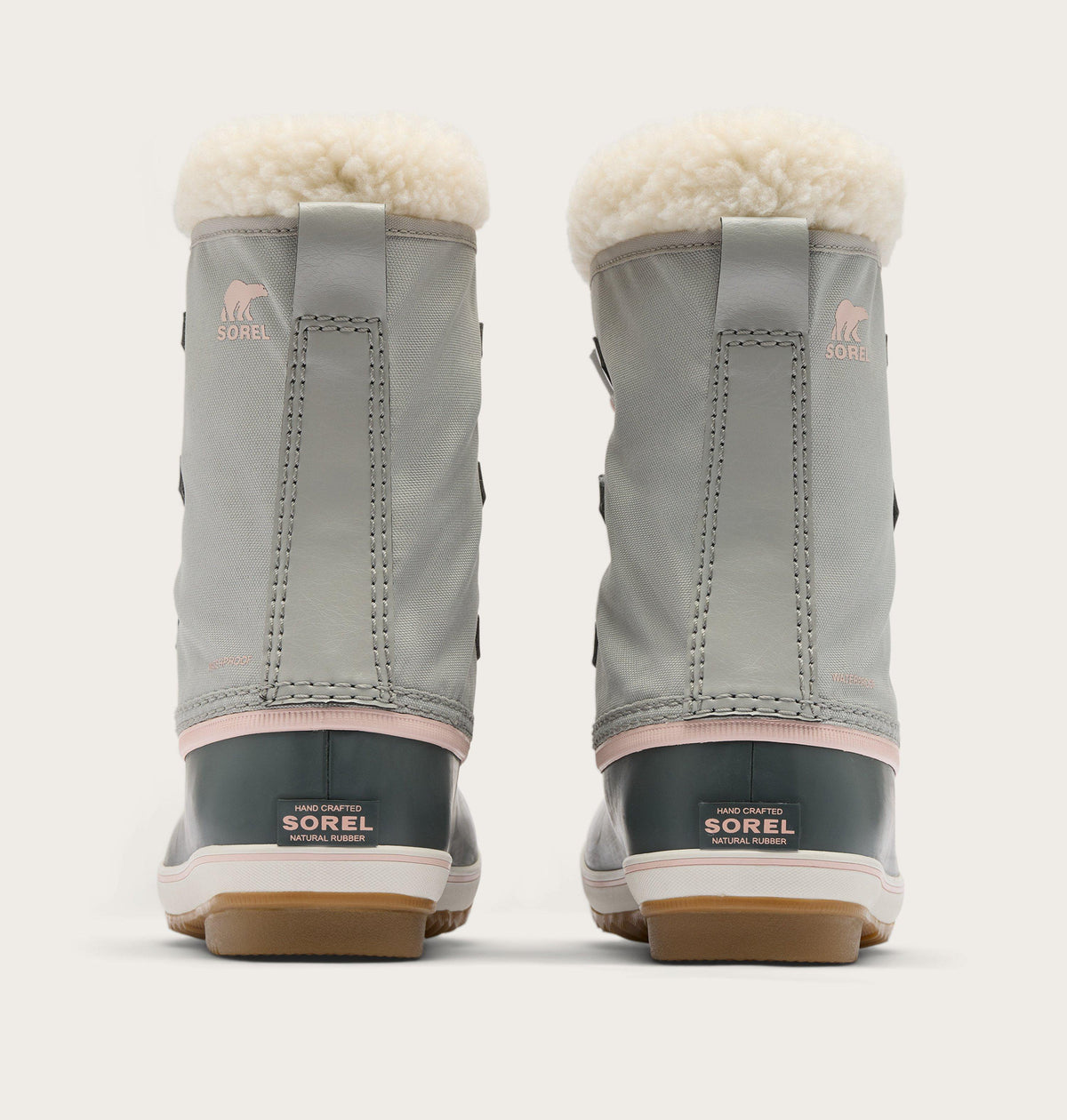 Sorel Yoot Pac Nylon Youth Boot in Dove/Gum - back