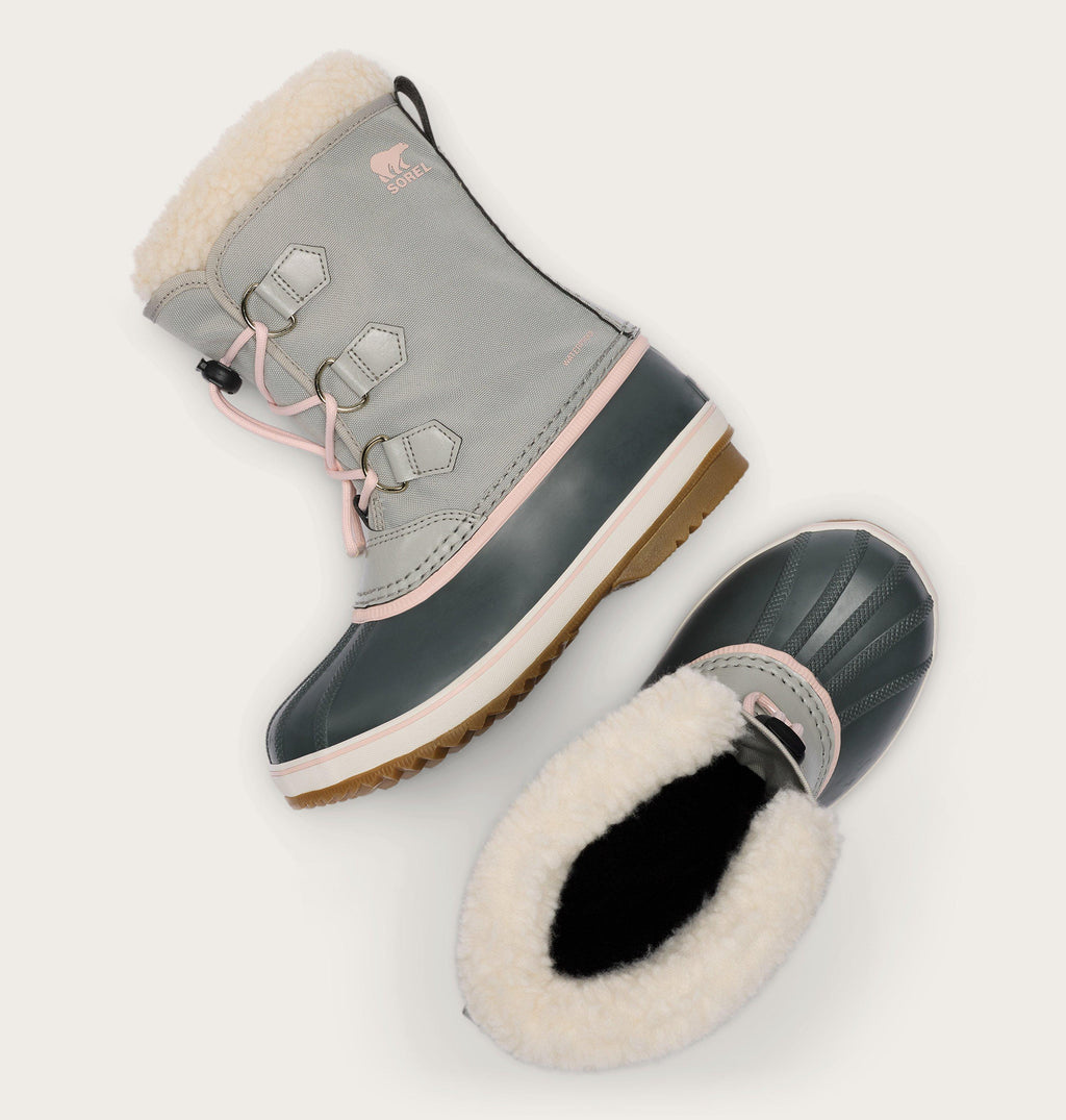 Sorel Yoot Pac Nylon Youth Boot in Dove/Gum - top