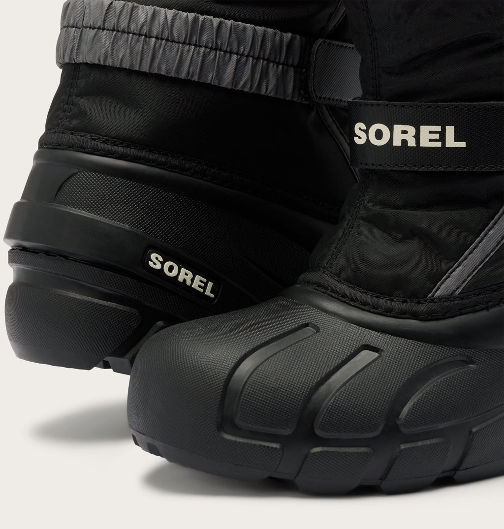 Sorel Big Kids Flurry Winter Boot in Black/Sea Salt - detail