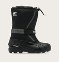 Sorel Big Kids Flurry Winter Boot in Black/Sea Salt - side