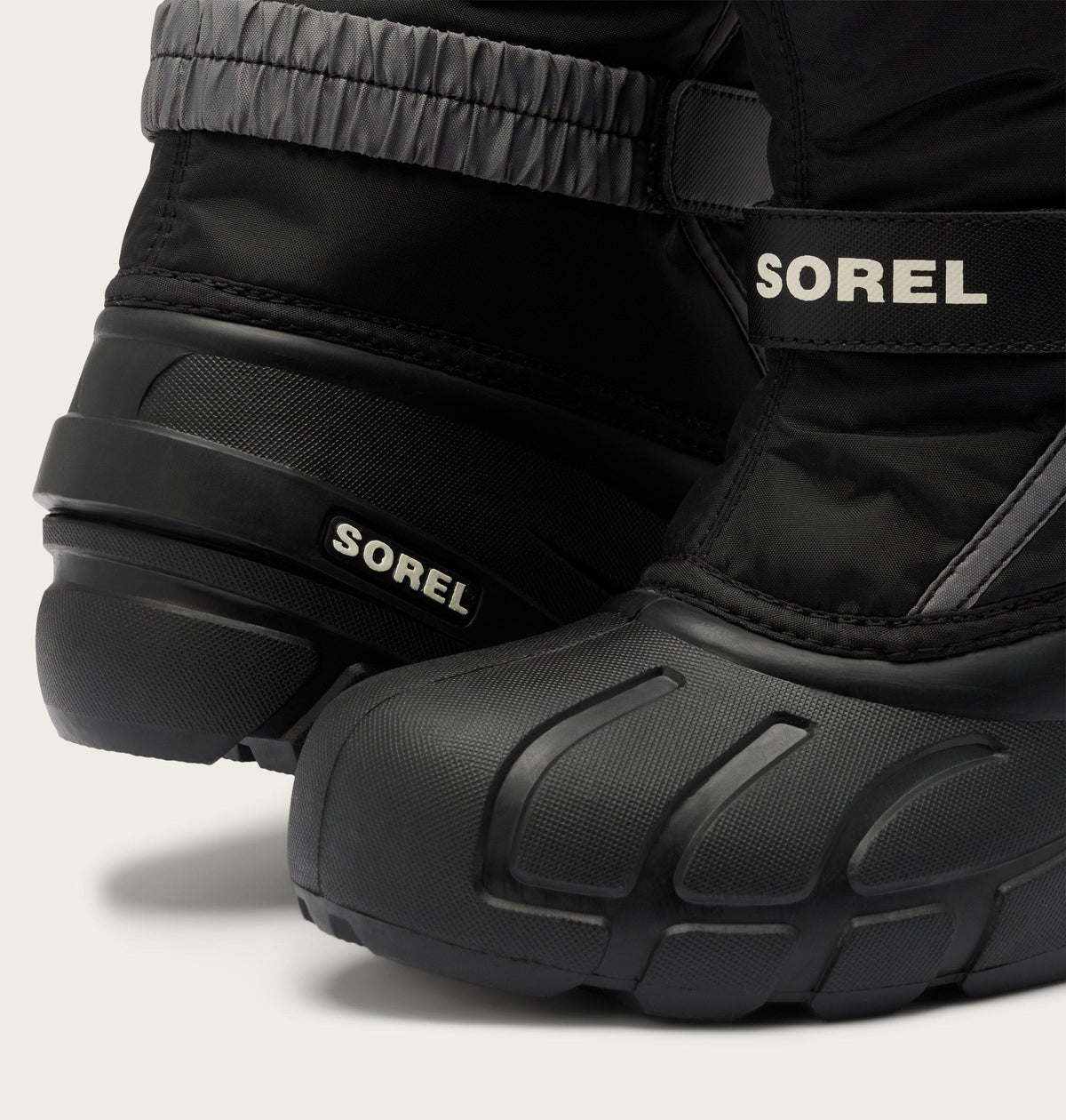 Sorel Little Kids Flurry Winter Boot in Black/Sea Salt - detail