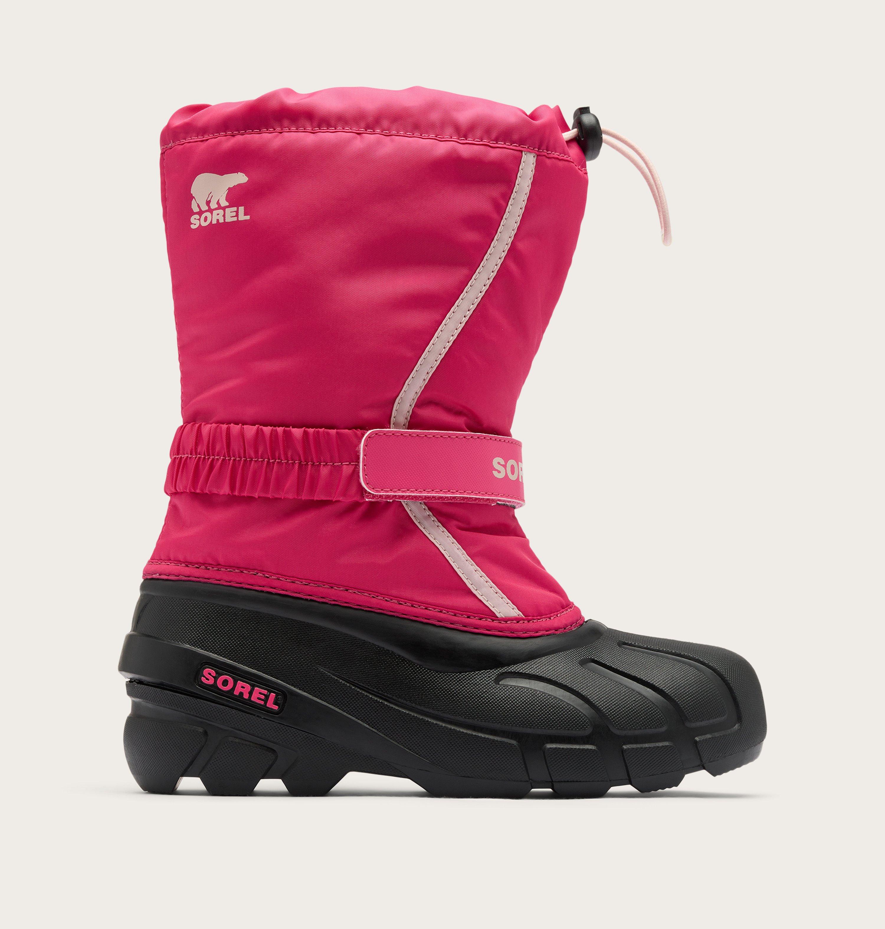 Sorel Little Kids Flurry Winter Boot in Ultra Pink/Pink Salt - side