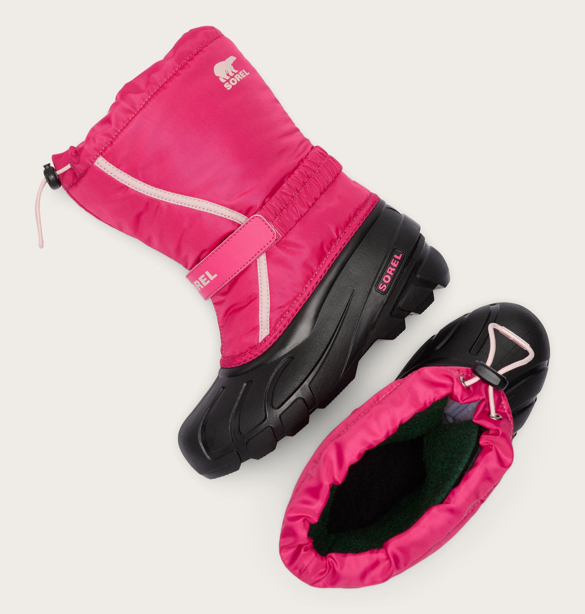 Sorel Little Kids Flurry Winter Boot in Ultra Pink/Pink Salt - top