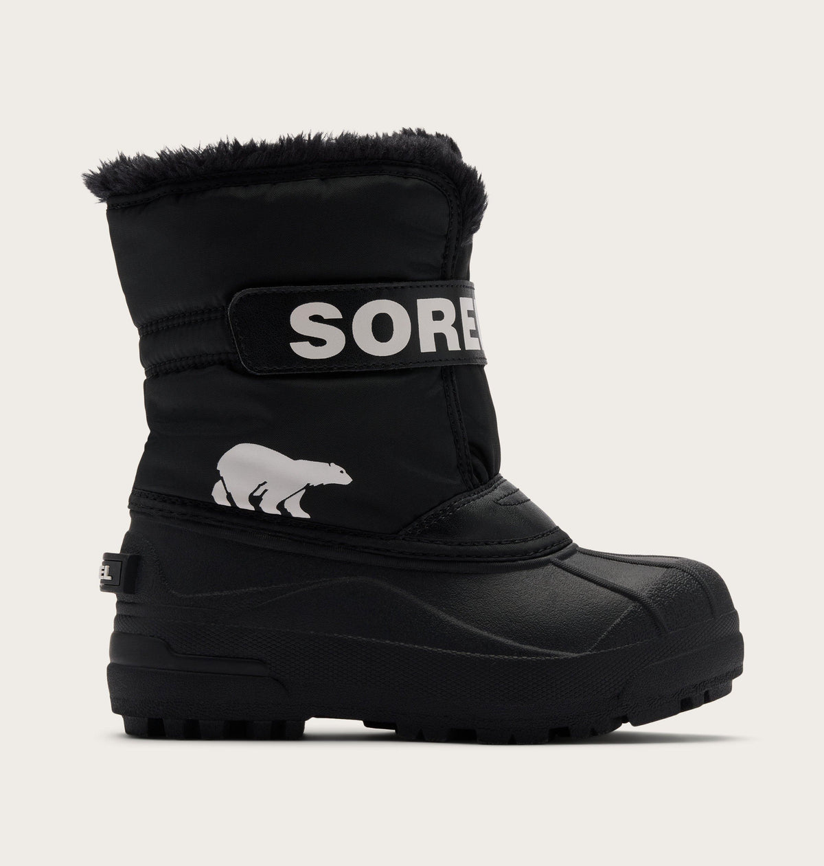 Sorel Snow Commander Little Kids Boot in Black/Sea Salt - side