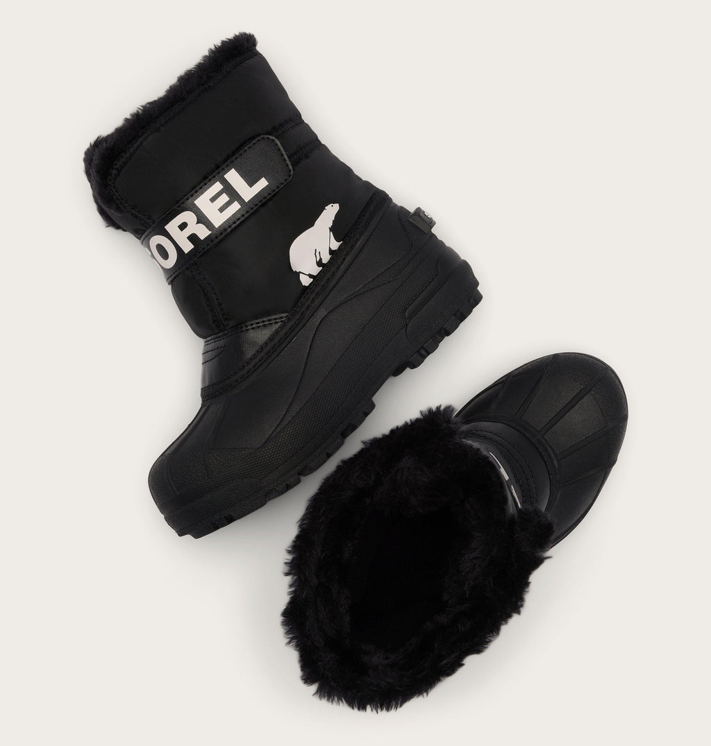 Sorel Snow Commander Little Kids Boot in Black/Sea Salt - top