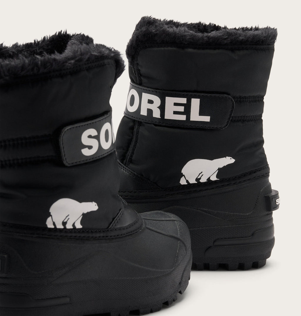 Sorel Toddler Snow Commander Boot in Black/Sea Salt - detail