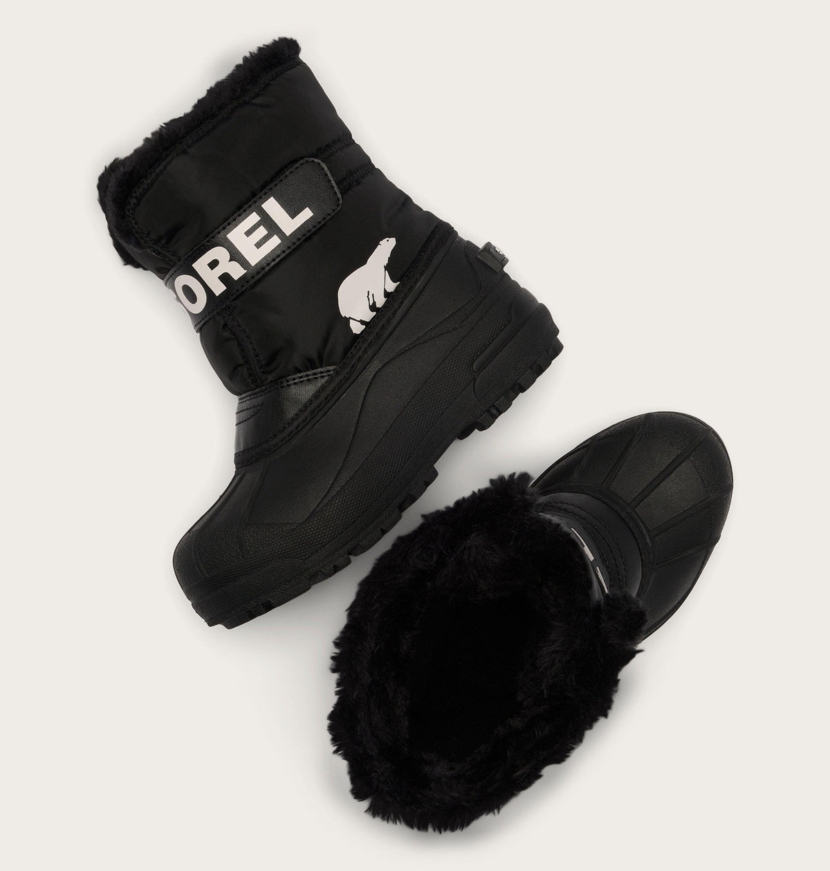 Sorel Toddler Snow Commander Boot in Black/Sea Salt - top