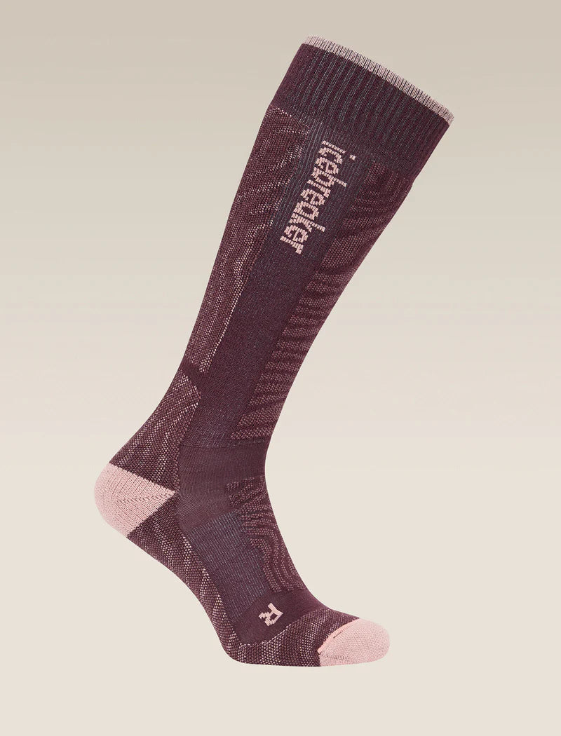 Icebreaker Women's Merino Blend Ski+ Medium Over The Calf Socks Mountain Contour