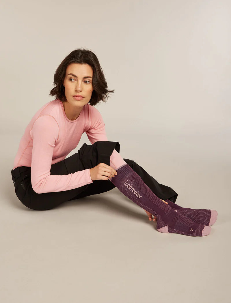 Icebreaker Women's Merino Blend Ski+ Medium Over The Calf Socks Mountain Contour