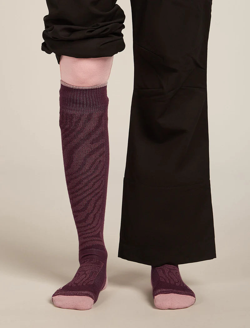 Icebreaker Women's Merino Blend Ski+ Medium Over The Calf Socks Mountain Contour