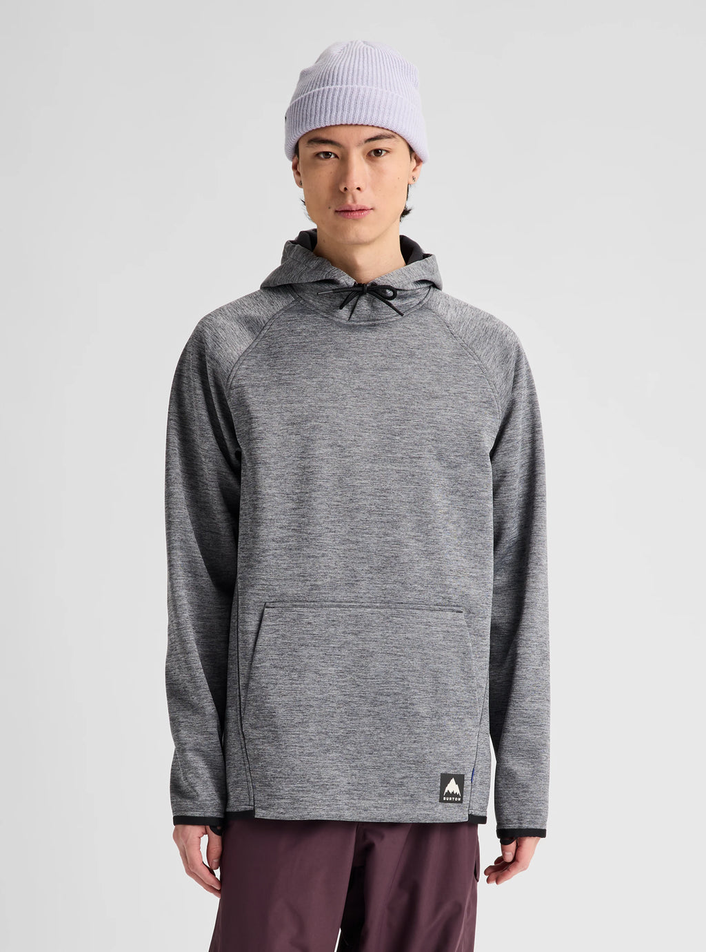 Burton Men's Crown Weatherproof Fleece Pullover - True Black Heather - on model