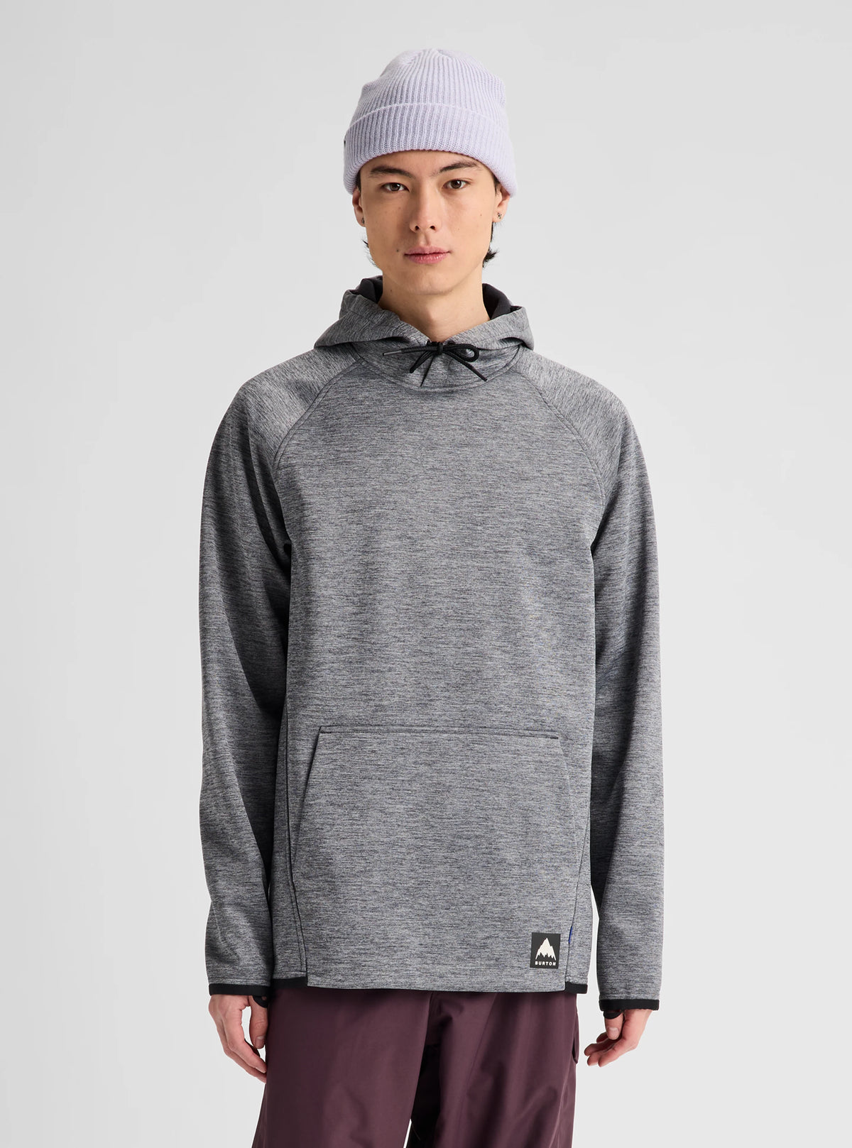 Burton Men's Crown Weatherproof Fleece Pullover - True Black Heather - on model