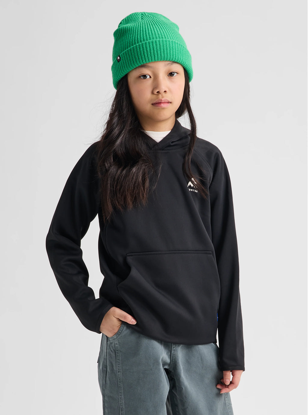 Burton Kids' Crown Pullover - Black, on-model front