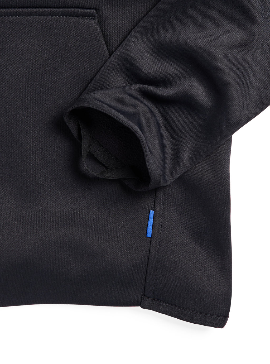 Burton Kids' Crown Pullover - Black, hem and cuff detail