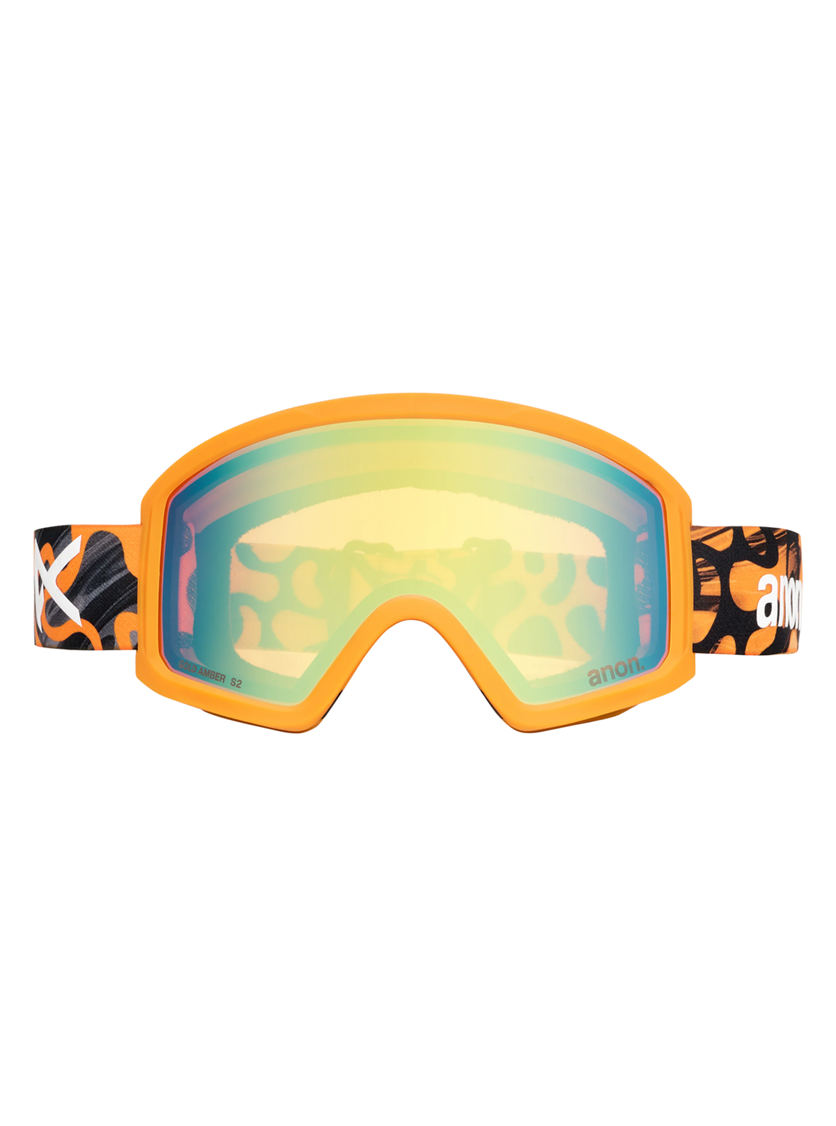 Anon Tracker 2.0 Goggles + MFI Face Mask - Blobs/Gold Amber, front view